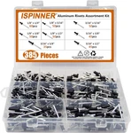 385pcs 8 Sizes Aluminum Blind Rivets, Pop Rivets Assortment Kit (black). Fixed Price $21.28.