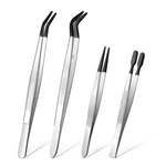 Ainiv 4pcs Tweezers With Rubber Tips, Pvc Coated 4pcs, 4pc. Fixed Price $11.19.