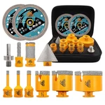 Exfein Diamond Tile Hole Saw Kit 12pcs - 6/8/10/25/35/50/65mm Set 1, Yellow. Fixed Price $162.92.