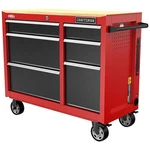S2000 Rolling Tool Cabinet, 6 Drawer, Black/red, Steel, Wood, 41 In W X 18 D. Fixed Price $1140.54.