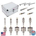 10pcs Tct Carbide Hole Saw Kit (16-54mm) For Hard Metals W/ 2 Titanium Bits. Fixed Price $72.85.
