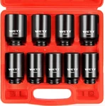 Wett 1/2" Drive Deep Large Impact Socket Set, 9-piece Spindle Axle Nut Metric 6. Fixed Price $41.50.