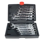12 Pcs Metric Flexible Head Ratcheting Wrench Combination 8-19mm With Tool Box. Fixed Price $39.13.