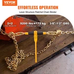 Vevor Chain And Binder Kit 3/8"-1/2" Ratchet Load 3/8" X 10' 2 Pack. Fixed Price $131.99.