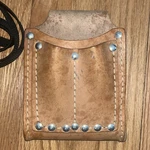 Klein Tools 5145 Leather Pouch 3 Pockets With Strap Belt. Fixed Price $32.00.
