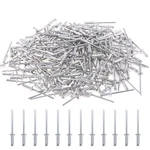 Glarks 200pcs 1/8" X 3/8" Aluminum Body Steel Mandrel Dome Head Blind. Fixed Price $17.99.