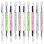 Sliverdew 10 Pcs Nail Art Sculpture Pen Dual Tipped Silicone Tools. Fixed Price $10.76.