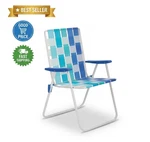 Blue High Back Folding Web Chair Steel Frame Outdoor Patio Seat. Fixed Price $38.99.