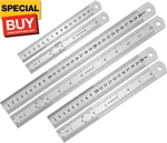 3pcs Stainless Steel Ruler Set - 6, 8, 12 Inch, Inch & Metric, Machinist, School. Fixed Price $9.94.