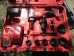 Milwaukee 2676-22 Force Logic M18 10-ton Knockout Tool Kit Red, Looks Great. Fixed Price $1212.20.