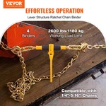 4 Pack Ratchet Chain Binders 1/4"-5/16" 2600lb Wll W/ Grab Hooks. Fixed Price $91.99.
