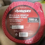 Husky 20 Ft. X 2 In. Vehicle Recovery Strap 7000 Pound Load Capacity. Fixed Price $11.95.