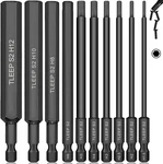 10 X Long 100mm 1/4 Inch Hex Head Allen Drill Bits, Big 12mm To Small 1.5mm, Me. Fixed Price $25.97.