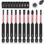 Dakcos 10pcs 75mm Long Slotted Screwdriver Bits 1/4 Inch Hex Shank Bit Set. Fixed Price $19.99.