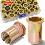 Vifmy 1/2''-13 Unc Rivet Nut, 19pcs Zinc Plated Sae 1/2"-13 - 19 Pcs, Yellow. Fixed Price $18.03.