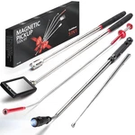 Telescoping Magnetic Pickup Tool Set: Mirrors, Led, 10lb/1lb Magnets, Grabber. Fixed Price $49.87.