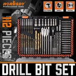 112pcs Impact Drill Bits & Screwdriver Set 1/4" Hex Shank For Wood Metal Cement. Fixed Price $39.99.
