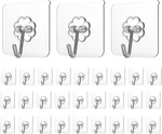 Adove Heavy Duty Wall Hooks, 30 Pack Transparent Stainless Steel. Fixed Price $13.35.