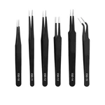 Precision Tweezers Set - 6pcs Anti Static Esd Industrial Kit Matte B.... Fixed Price $11.77.
