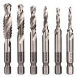 Wolfride 6pcs 1/4-inch Hex Shank Combination Drill And Tap Bit Set Metal Debu.... Fixed Price $18.39.