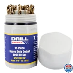 Drill America 15 Piece Cobalt Bit Set With Gold Finish In Round Case (1/16. Fixed Price $79.94.