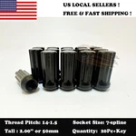 20pc+ Security Key Black 2" 7spline Lug Nuts 14x1.5 For Chrysler 300 2005-2019. Fixed Price $25.95.