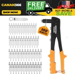 Heavy Duty Hand Riveter, Rivet Gun, 3/32"-1/8"-5/32"-3/16", 4 Nosepieces Set Inc. Fixed Price $21.06.