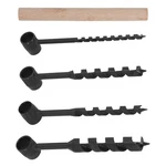 Manual Wood Drill Auger Kit 4pcs Carbon Steel Bits With Wooden Handle New. Fixed Price $49.15.