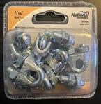 National Hardware Wire Cable Clamps 10pk Zinc Plated 3/16" U-bolt Steel N889-014. Fixed Price $18.00.