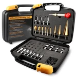 Zorunna 34-pc Woodworking Chamfer Countersink Plug Cutter Step Drill Bit Set. Fixed Price $47.40.