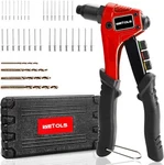 Wetols Pop Rivet Gun Kit With 200 Blind Rivets, Upgraded Manual Single Hand R.... Fixed Price $44.18.
