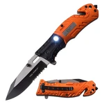 Tac-force Spring Assisted Knife W/aluminum Handle, Led Light, Glass Breaker+more. Fixed Price $17.99.