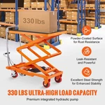 Hydraulic Lift Table Cart 330lb Capacity, 50" Lift, Manual Scissor For Work. Fixed Price $415.15.