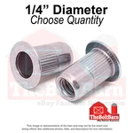 1/4"-20 Aluminum Large Flange Knurled Body Rivet Nuts Plain (pick Quantity). Fixed Price $89.79.