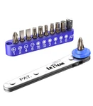 Labear Ultra Low Profile 12pc Ratchet And Bits Set, Blue. Fixed Price $22.99.