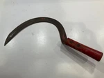 Vintage Dunlap Hand Sickle Grass Hook - Red Wood Handle -farm Tool Sears Roebuck. Fixed Price $18.95.