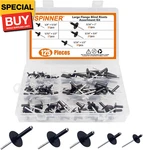 125pcs Large Flange Aluminum Blind Rivets, Pop Rivets Assortment Kit (black). Fixed Price $23.78.