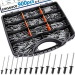 Smseace 900pcs Black Rivets Assortment Kit Packed In Handheld Box 14-sizes (3/32. Fixed Price $46.13.