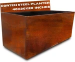 Large Corten Steel Rectangle Planter Box For Garden And Patio - 46x20x20 Inch. Fixed Price $452.99.