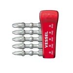 Vessel Phillips Impact Torsion Bit Set W Magnetic Charge Holder P1 P2 P3 5pc 2". Fixed Price $12.64.