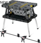 Keter Folding Work Table, Portable Workbench W/ 12" Clamps For Garage/wood Shop.. Fixed Price $107.00.