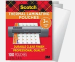 Scotch Thermal Laminating Pouches, Letter Size, 8.9 X 11.4 Inches, 100-pack. Fixed Price $15.99.