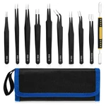 Uubaar 10 Pcs Precision Tweezers Set, Stainless Steel Esd Antistatic Tweezers.... Fixed Price $17.02.