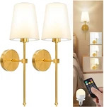 Rechargeable Battery Operated Wall Sconce Set Of 2 With Remote & Dimmable Bulbs. Fixed Price $66.99.