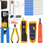 Taiwain Rj45 Crimper Kit Cable Network Repair Set Tool Cat5 Cat6, Crimp Wire Str. Fixed Price $73.51.