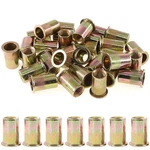 50-pcs 1/2''-13unc Mixed Zinc Plated Carbon Steel Rivet Nut Flat Head Insert .... Fixed Price $27.01.