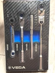 Vega Tools Brset, 4pc Master 1/4" Hex Bit Ratchet Set, T-handle W/extension. Fixed Price $116.24.