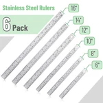 Stainless Steel Ruler Metal Straight Edge Measuring Tool Set Of 6. Fixed Price $15.95.