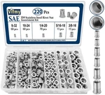 Vifmy Sae Rivet Nut Assortment Kit(220 Pcs),#8-32#10-24 1/4"-20 5/16"-18 3/8".... Fixed Price $33.83.