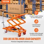 Hydraulic Lift Table Cart, 330lbs Capacity 50" Lifting Height, Manual Double Sc. Fixed Price $387.72.